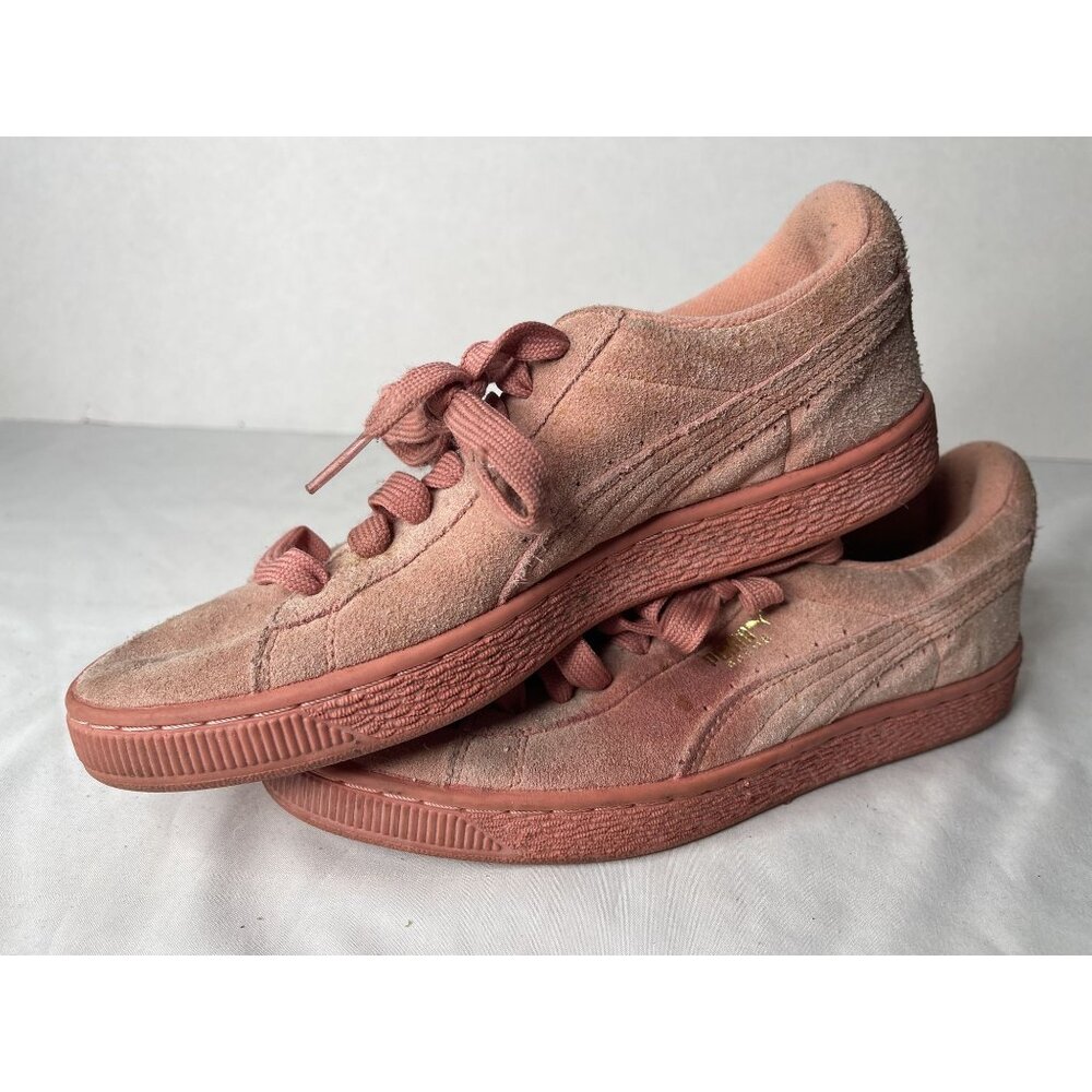 Puma Shoes Size 5.5 Desert Flower Casual‎ Sneakers Pink Suede 35511069 Lace Up